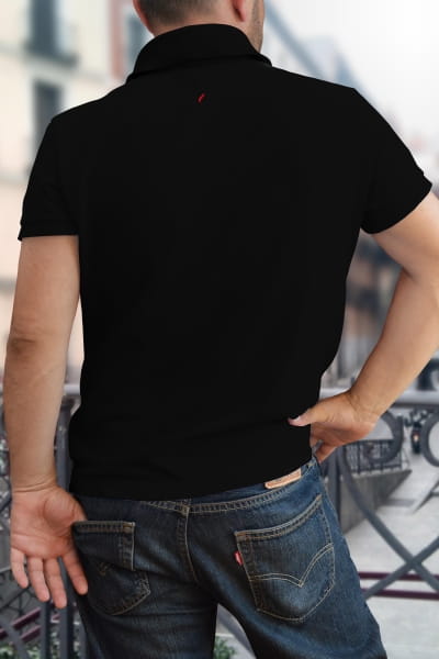 Polo-Shirt mit t-blade-Logo kurzarm schwarz